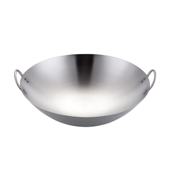 Heavy Gauge Stainless Steel Wok with Dual Handles – Professional-Grade Deep Stir-Fry Pan (Available in 32 cm to 70 cm)