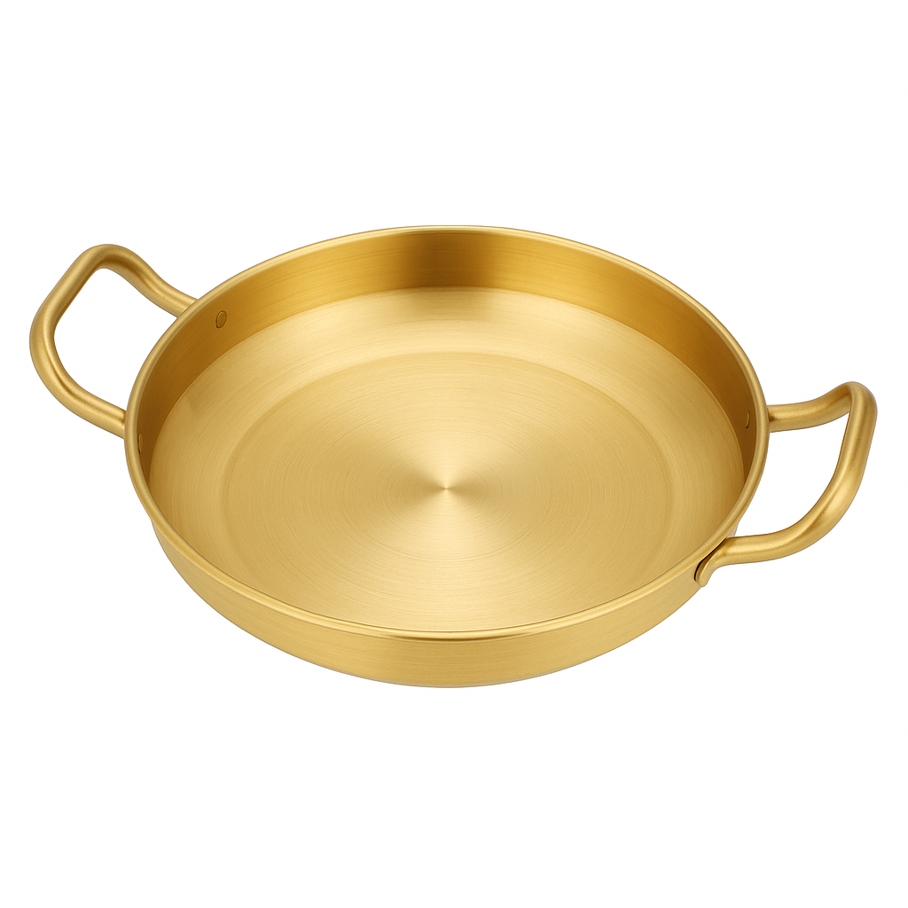 Golden Spanish Paella Pan – Premium Stainless Steel Dual-Tone Cook & Serve Pan (Available in 22 cm to 30 cm)
