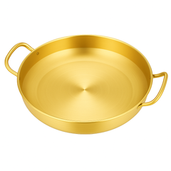 Golden Spanish Paella Pan – Premium Stainless Steel Dual-Tone Cook & Serve Pan (Available in 22 cm to 30 cm)