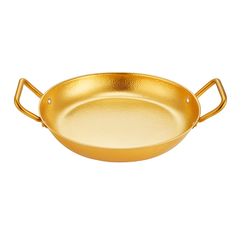 Golden Deep Paella Pan – Textured Stainless Steel Cook & Serve Pan with Handles (Available in 24 cm, 26 cm & 28 cm)