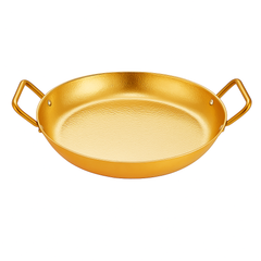 Golden Deep Paella Pan – Textured Stainless Steel Cook & Serve Pan with Handles (Available in 24 cm, 26 cm & 28 cm)