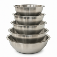 5-Piece Double Wall Stainless Steel Mixing Bowl Set – Premium Kitchen Serving & Storage Bowls