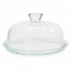 1 pc Elegant Glass Cake Dish with Dome Lid – Transparent Cake Stand & Server