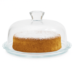 1 pc Elegant Glass Cake Dish with Dome Lid – Transparent Cake Stand & Server