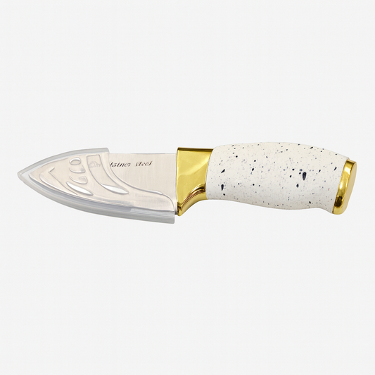 Premium Stainless Steel Kitchen Knife – 1-Piece Chef Utility Knife with White & Gold Handle