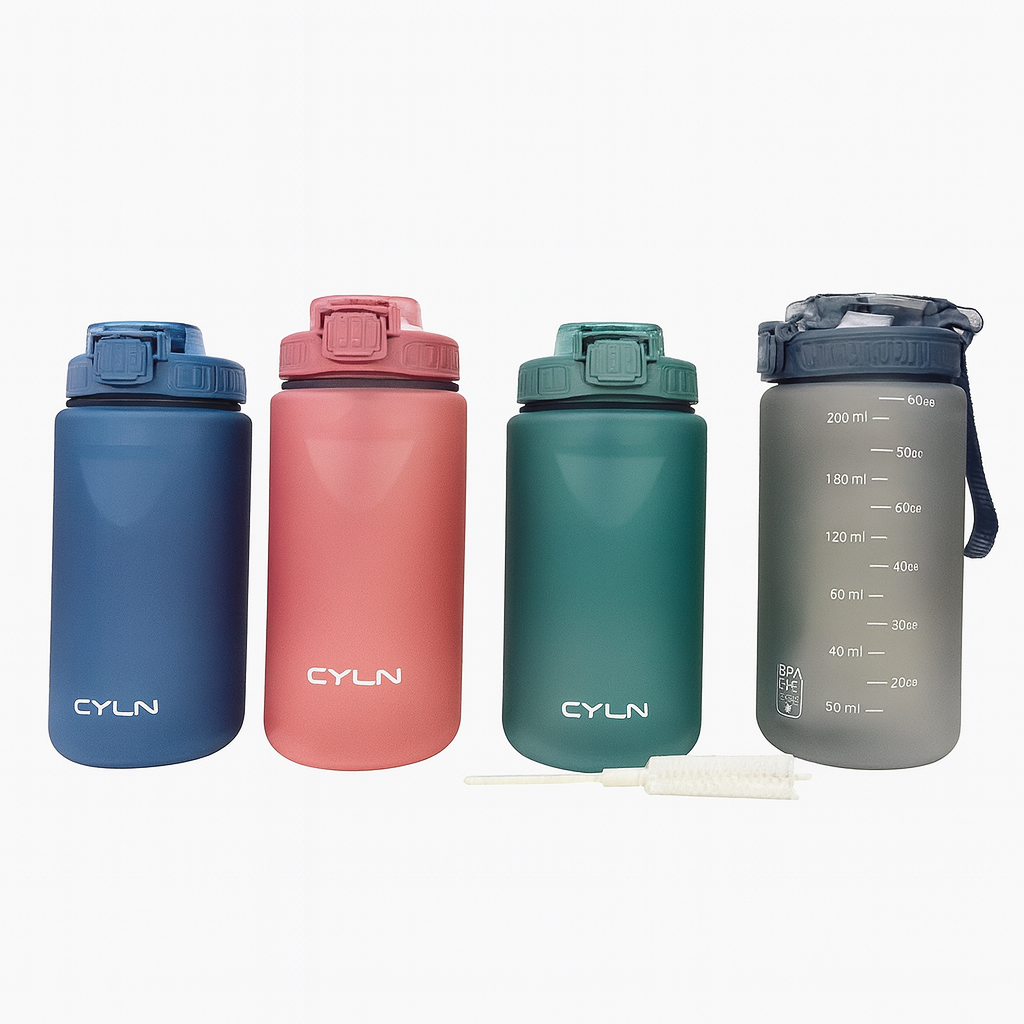 1Pc Matte Finish Plastic Water Bottles (Assorted) – Leak-Proof Sports & Travel Bottles