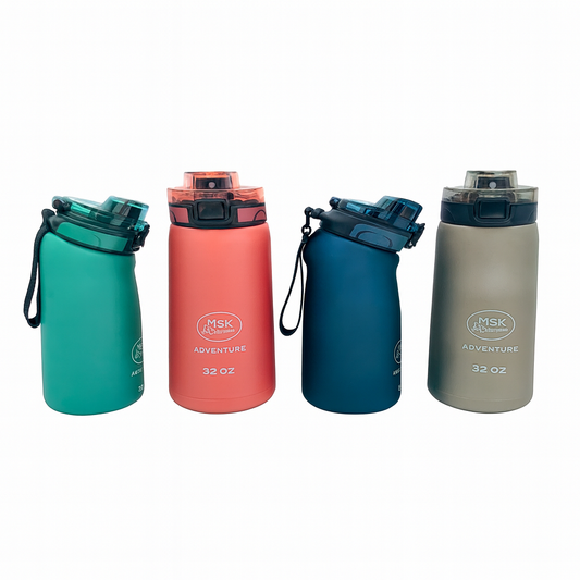 1Pc Matte Plastic Water Bottles (Assorted) – Leak-Proof Flip-Top Sports & Travel Bottles