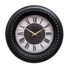 Titanic Black Wall Clock with Roman Numerals – Elegant Plastic Frame