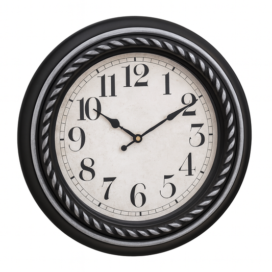 Titanic Wall Clock – Black & Silver Vintage Design with Plastic Frame, Silent Quartz Movement