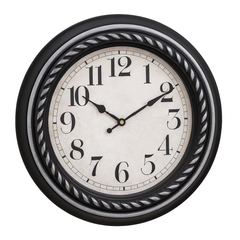 Titanic Wall Clock – Black & Silver Vintage Design with Plastic Frame, Silent Quartz Movement