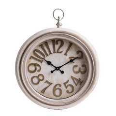 Oreo Wall Clock – 13.75-Inch Antique Cream Wall Clock with Plastic Frame and Raised 3D Numerals
