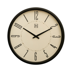 Heritage “Moon Time” Wall Clock 20" – Modern Minimalist Design with Black Plastic Frame