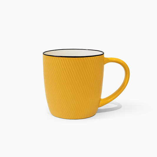 Textured Gloss Ceramic Mug – Modern Coffee & Tea Cup in Red, Pink, Green, Teal & Yellow