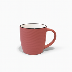Textured Gloss Ceramic Mug – Modern Coffee & Tea Cup in Red, Pink, Green, Teal & Yellow
