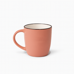 Textured Gloss Ceramic Mug – Modern Coffee & Tea Cup in Red, Pink, Green, Teal & Yellow