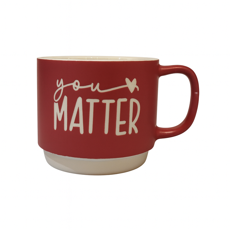 “You Matter” Red Ceramic Mug – Motivational Quote Coffee Cup for Daily Inspiration - Habitt