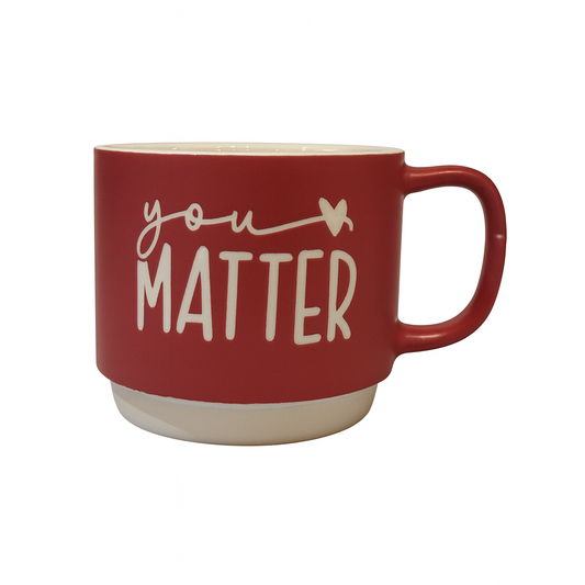 “You Matter” Red Ceramic Mug – Motivational Quote Coffee Cup for Daily Inspiration