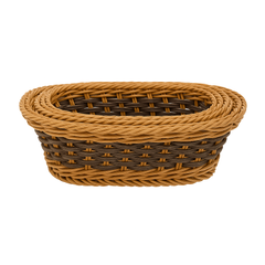 3-Piece Handwoven Oval Cane Bread Basket Set – Natural Brown Rattan Serving Baskets for Dining & Kitchen