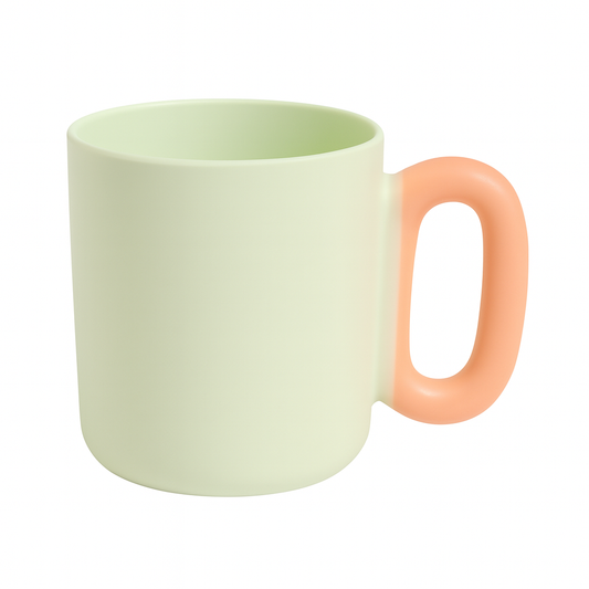 Modern Pastel Ceramic Mug – Two-Tone Coffee & Tea Cup in Green