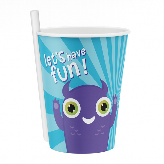 Yummy Straw Cup AP-9124 – 400 ml Kids’ Plastic Cup with Straw & Lid