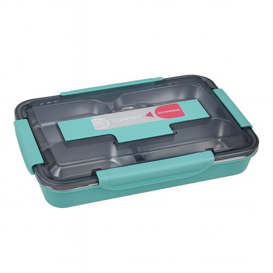 Premium Stainless Steel Lunch Box with Compartments – Leakproof Bento Lunch Container for Office, School & Travel