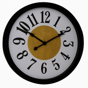 SCOTTISH 20" Modern Wall Clock – Black Plastic Frame with White Dial and Golden Center - Habitt