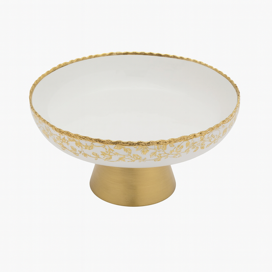 Elegant Cake Stand – Gold Floral Design