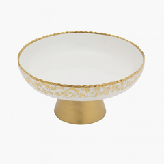 Elegant Cake Stand – Gold Floral Design