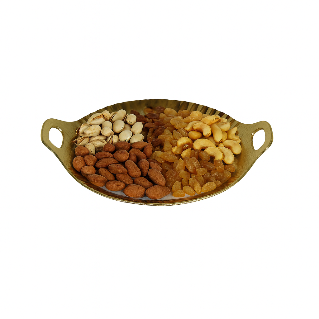 Elegant Oval Serving Dish – Gold Rim Design