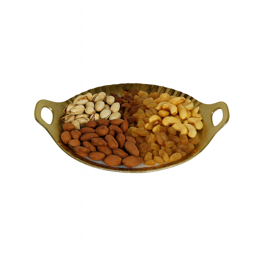Elegant Oval Serving Dish – Gold Rim Design