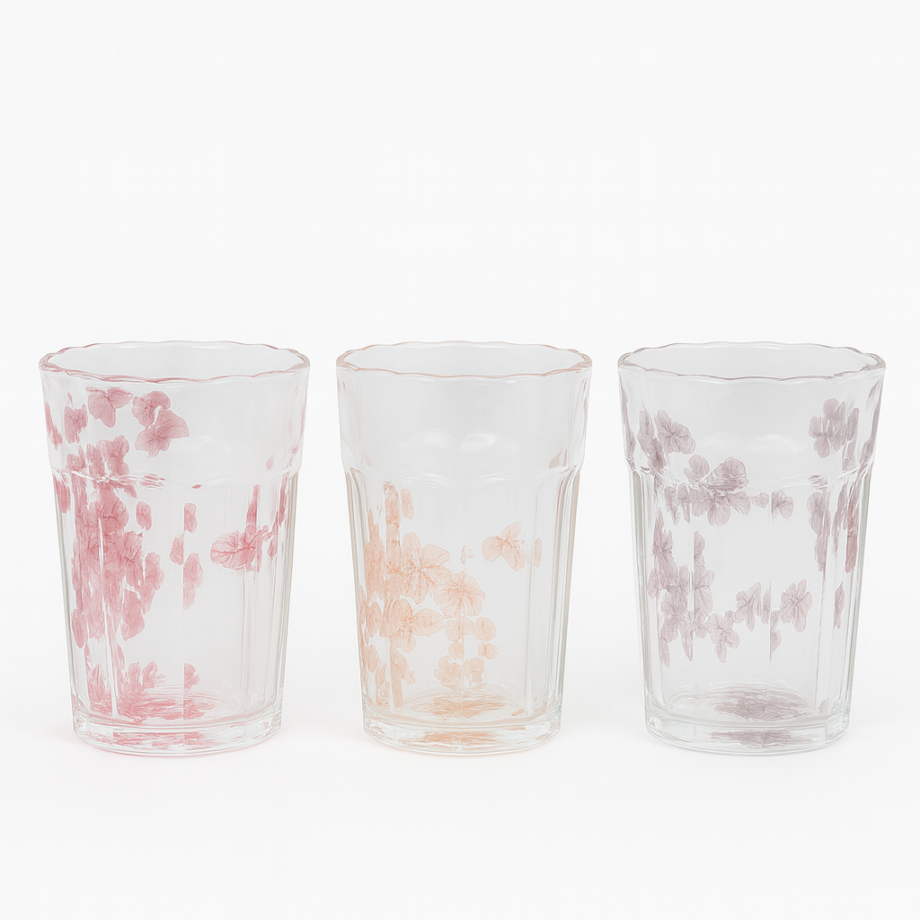 Double Wall Glass – 500ml Insulated Tumbler (Pink, Peach & Purple)