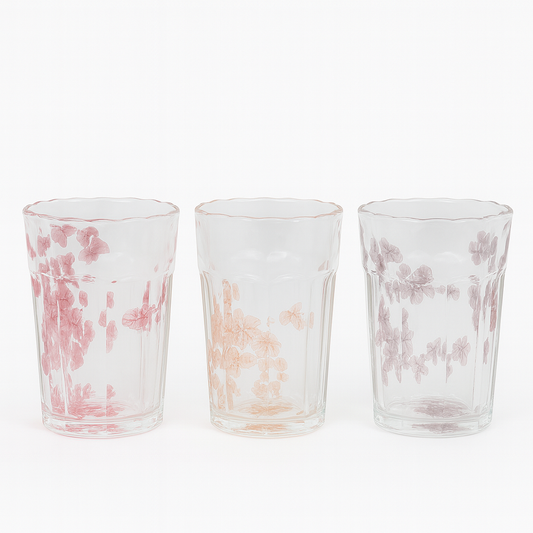 Double Wall Glass – 500ml Insulated Tumbler (Pink, Peach & Purple)