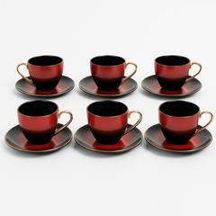 12-Piece Tea & Coffee Cup Set with Saucers – 6 Person Elegant Design