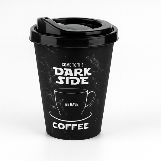 Dark Side Coffee Cup – 400ml Reusable Travel Mug with Lid | Insulated BPA-Free Tumbler for Hot & Cold Drinks