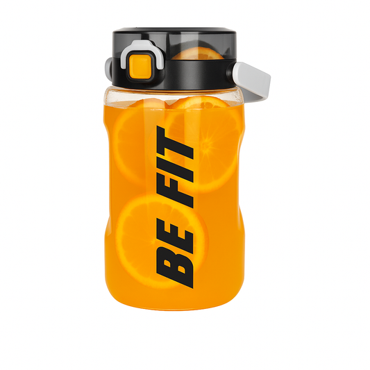 Carbon 1500ml Sports Water Bottle – BPA-Free Leakproof Gym Bottle with Flip Lock Lid | “Be Fit” Motivational Design