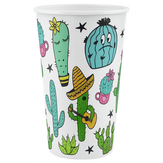 Ruby Large Cactus Print Cup – Fun Reusable Drinking Cup for Kids & Adults