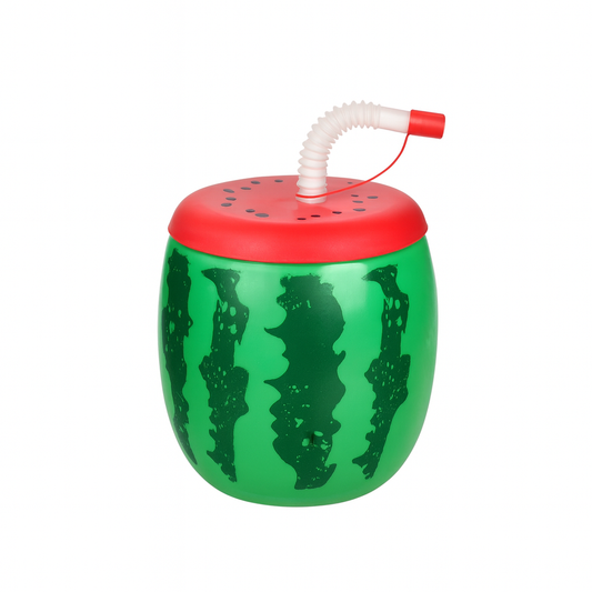 1Pc Watermelon Shaped Cup with Straw & Lid – Fun Reusable Drink Cup for Kids & Summer Parties