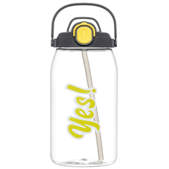 Yes! 2000ml Sports Water Bottle – Large Capacity BPA-Free Motivational Bottle with Straw & Handle | Leakproof Gym & Outdoor Hydration Bottle