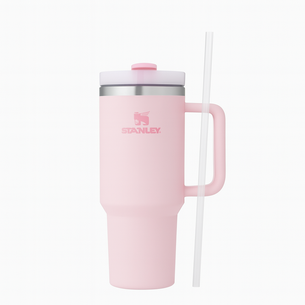 Stanley 40oz Quencher Tumbler with Handle & Straw | 680g Heavy-Duty Stainless Steel Travel Mug | Vacuum Insulated Cup (Soft Pink)