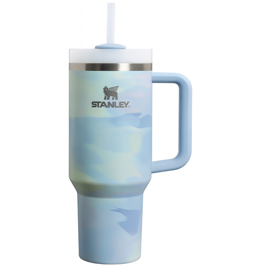 Stanley 40oz Quencher Tumbler with Handle & Straw | 680g Heavy-Duty Stainless Steel Insulated Cup | Rainbow Edition (Blue & Pink)