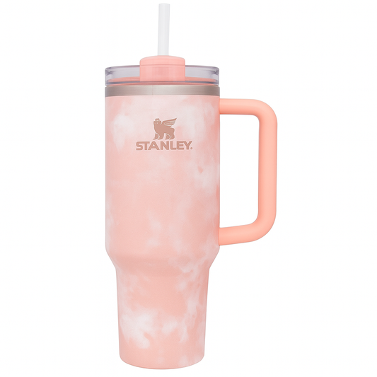Stanley 40oz Quencher Tumbler with Handle & Straw | 680g Heavy-Duty Stainless Steel Insulated Cup | Cloud Edition (Pink & Blue)