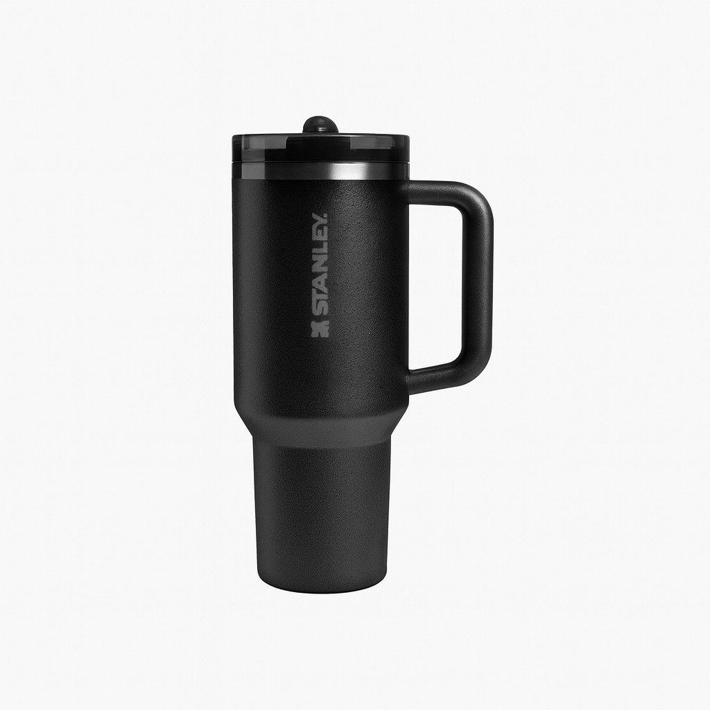 Stanley 40oz Quencher Pro Tour Tumbler with Handle & Straw | 680g Heavy-Duty Stainless Steel | Anti-Leak Vacuum Insulated Travel Mug (Matte Black – S-19)