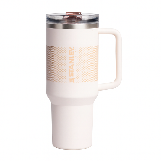 Stanley 40oz Quencher Pro Tour Tumbler with Handle & Straw | 680g Heavy-Duty Stainless Steel Anti-Leak Insulated Travel Mug (Champagne White – S-22)