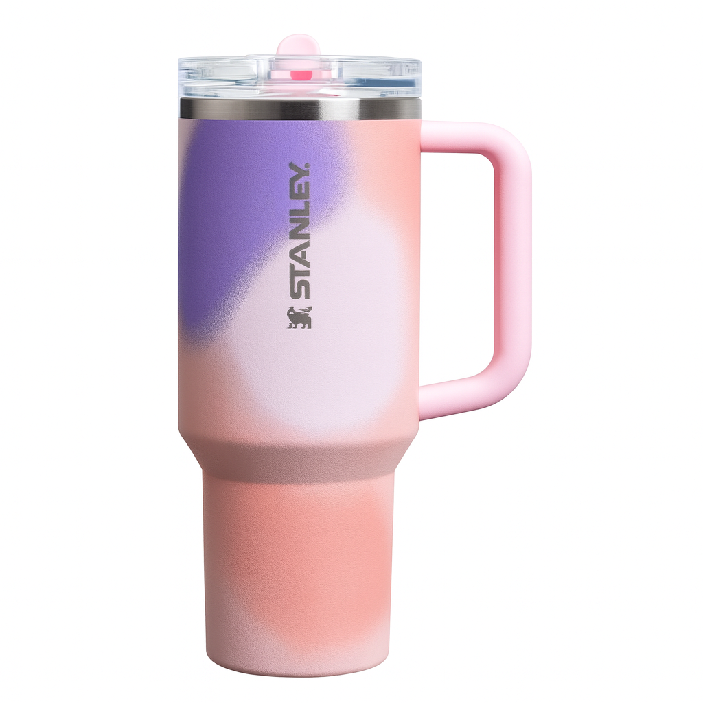Stanley 40oz Quencher Tumbler with Handle & Straw | 680g Heavy-Duty Stainless Steel Vacuum Insulated Cup | Dual Tone Edition (Blue & Pink – S-23) - Habitt