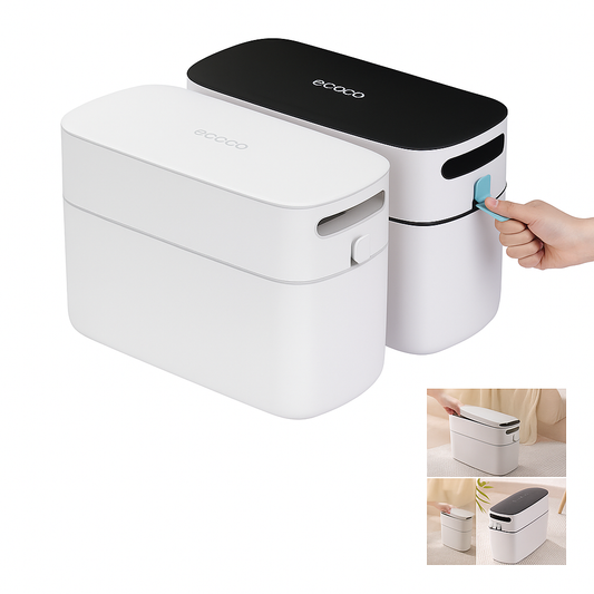 ECOCO Plastic Trash Can – Compact Waste Bin with Lid (Assorted Colors)