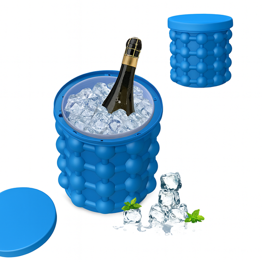 Ice Cube Maker Genie – Portable Silicone Ice Cube Maker & Bucket