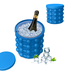 Ice Cube Maker Genie – Portable Silicone Ice Cube Maker & Bucket