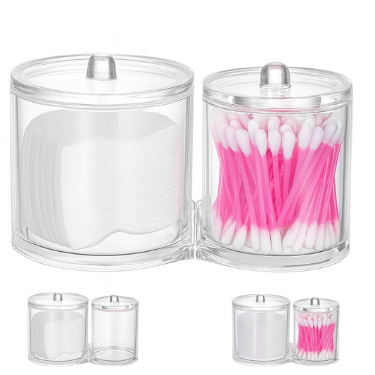 Clear Cotton Buds & Pads Storage Box – Acrylic Organizer for Bathroom, Vanity & Makeup Essentials
