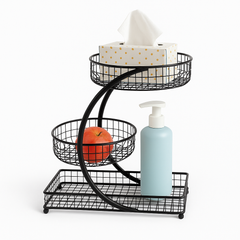 Multipurpose Iron Cosmetic Organiser – 3-Tier Countertop Storage Rack