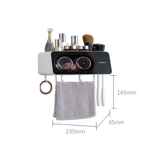 ECOCO Wall-Mounted Toothbrush Rack (E2111) – Multifunctional Bathroom Organizer